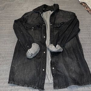 Bleached pearl snap shirt